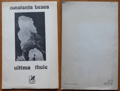 Constanta Buzea , Ultima Thule , editia 1, 1990 , autograf catre Jozsef Balogh foto