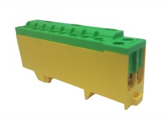 Clema terminala galben-verde PE 80A 690V 2x1,5, -, 10 16 mm &sup2; si 8 x 1,5, -, 6 mm &sup2; derivatie distributie impamantare, montare pe sina