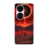 Husa compatibila cu Huawei Nova Y70 model Red Eclipse, Silicon, TPU, Viceversa, Transparent, Carcasa