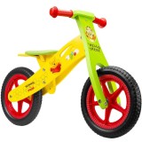 Bicicleta Pegas fara pedale din lemn Seven-WTP, Galben/Verde