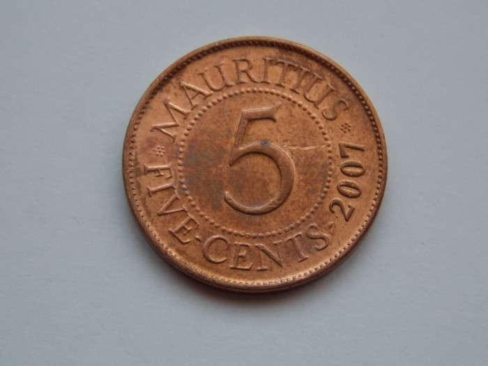 5 CENTS 2007 MAURITIUS