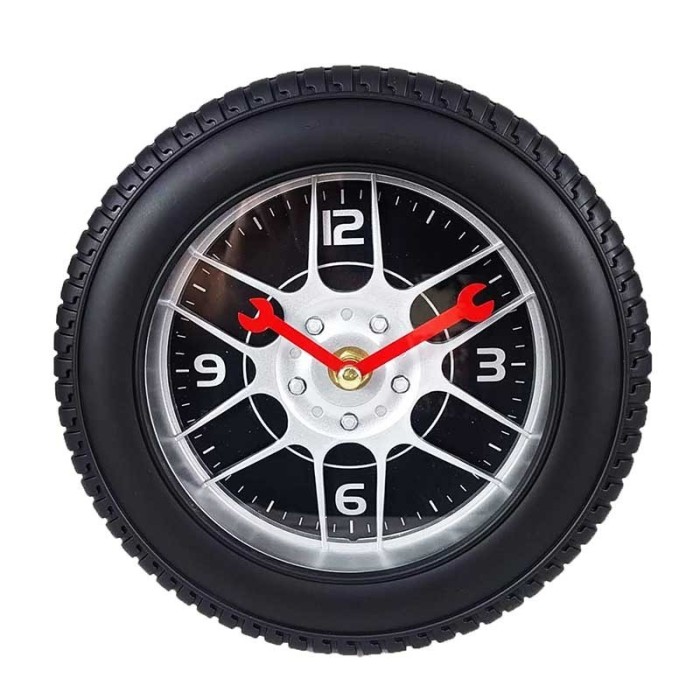 Ceas de Perete Anvelop? MAG WHEEL MINI Negru / Auriu / Argintiu WZ2368