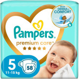 Scutece Pampers Premium Care 5 Jumbo Pack, 58 bucati