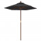 Umbrela de soare de gradina stalp din lemn, negru, 196x231 cm GartenMobel Dekor