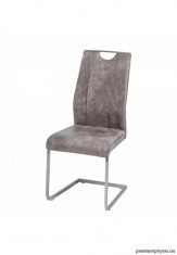 Set de 2 scaune Scalea imitatie piele/metal, gri, 43 x 102 x 58 cm foto