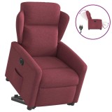 vidaXL Fotoliu electric rabatabil cu ridicare, roșu vin, textil
