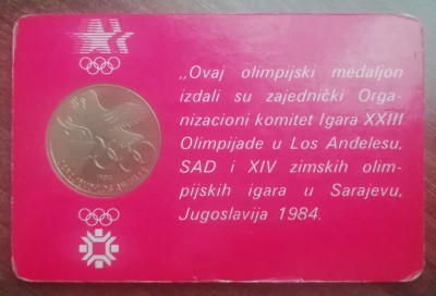 M1 C41 - set monede - Iugoslavia participarea la Olimpiada din Los Angeles 1984 foto