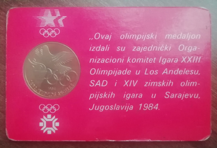 M1 C41 - set monede - Iugoslavia participarea la Olimpiada din Los Angeles 1984