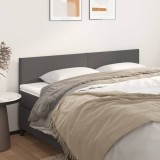 Cumpara ieftin Tăblii de pat, 2 buc, gri, 100x5x78/88 cm, piele ecologică