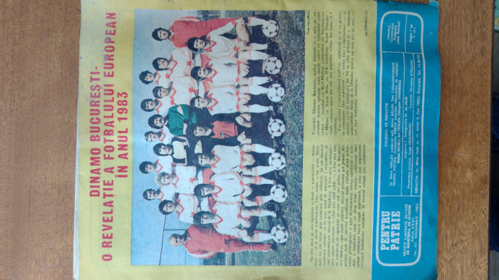 REVISTA PENTRU PATRIE COPERTA FOTBAL DINAMO BUCURESTI 1983