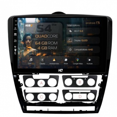 Navigatie Skoda Octavia 2 4GB RAM Android 13 Quadcore DSP GPS Wi-FI Carplay Android Auto USB Bluetooth Waze Touchscreen 10.1 Inch foto