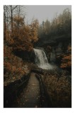 Tablou Canvas Cascada toamna pe pădure, scenă de natură melancolică, 26 x 39 cm, CMCLASS
