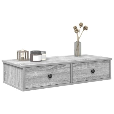 vidaXL Raft de perete cu sertare Gri Sonoma 80x31x17 cm Lemn prelucrat 859955 foto