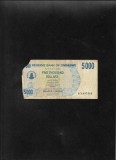 Zimbabwe 5000 dollari dollars 2007 seria4397565 uzata colt lipsa