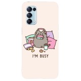 Husa compatibila cu Oppo A53 model Im Busy, Silicon, TPU, Viceversa, Transparent, Carcasa