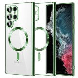 Husa premium Samsung Galaxy S22 Ultra 5G Techsuit Luxury Crystal MagSafe, verde deschis