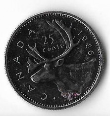 Moneda 25 cents 1986 - Canada foto