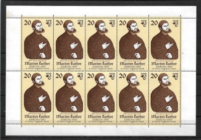 B3573 - Germania DDR 1982 - Luther PF x10,neuzat,perfecta stare foto