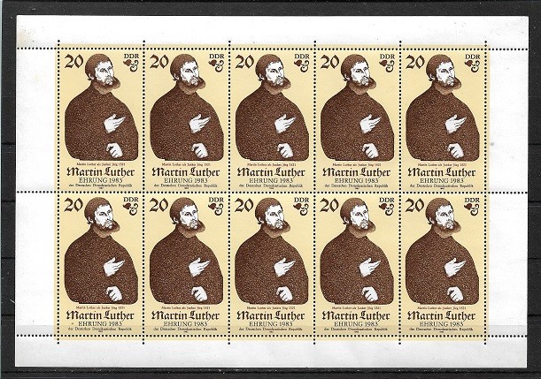 B3573 - Germania DDR 1982 - Luther PF x10,neuzat,perfecta stare