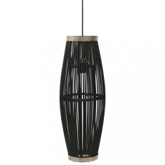 Lampă suspendată, negru, 27x68 cm, răchită, 40 W, oval, E27 foto