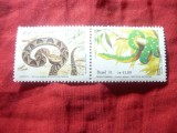 Pereche tinbre Brazilia 1991 - Reptile, 2 val., Nestampilat