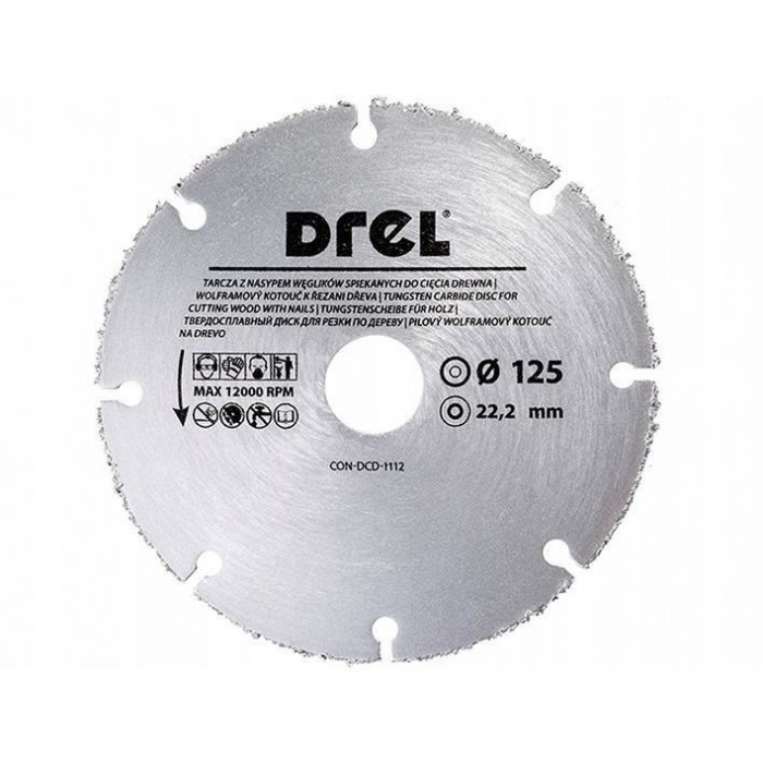 Disc diamantat segmentat, lemn, taiere uscata, 125 mm/22.2&iuml;&iquest;&frac12;mm, Drel