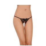 Bikini, Softline, String 2427, cu decupaj, dantela, elastic, negru, S-L (DB)