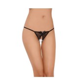 Bikini, Softline, String 2427, cu decupaj, dantela, elastic, negru, S-L