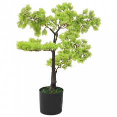 Bonsai chiparos artificial cu ghiveci, verde, 60 cm GartenMobel Dekor foto