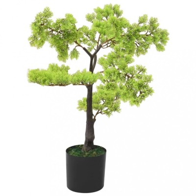 Bonsai chiparos artificial cu ghiveci, verde, 60 cm foto