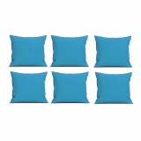 Set 6 Perne decorative patrate, 40x40 cm, pentru canapele, pline cu Puf Mania Relax, culoare albastru, Palmonix