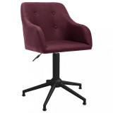 Scaun de masă pivotant, violet, material textil, vidaXL