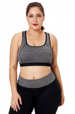 BRA221P-108 Bustiera sport cu bretele unite la spate - plus size foto