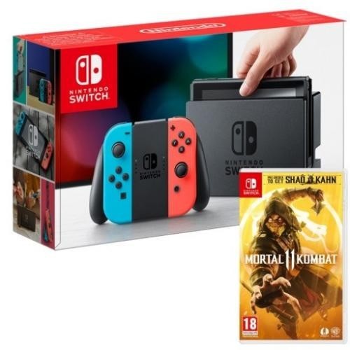 Consola Nintendo Switch Neon + joc Mortal Kombat 11 | arhiva