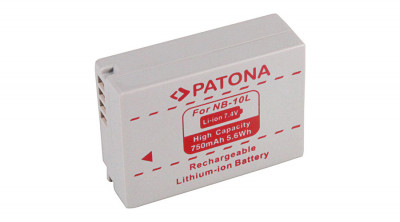 Baterie Canon Powershot SX40HS NB10L 750mAh / 7.4V / 5.6Wh Li-Ion - Patona foto