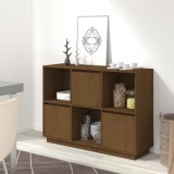 vidaXL Servantă, maro miere, 110,5x35x80 cm, lemn masiv de pin