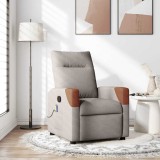 VidaXL Fotoliu de masaj rabatabil, gri taupe, material textil