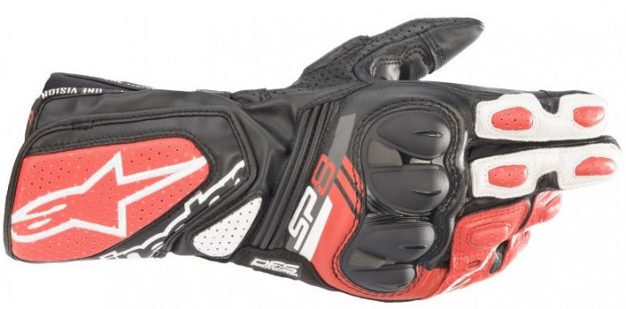 Manusi Moto Barbati Alpinestar SP-8 V3 Negru / Alb / Rosu Marimea M 35583211304M