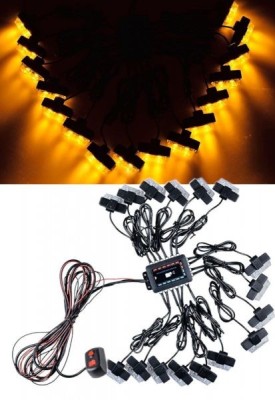 16 x 2 Led 12v Lumina de Avertizare de Urgenta Intermitenta Stroboscopica foto