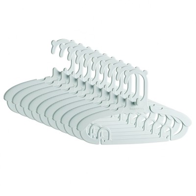 Set 10 Umerase pentru Copii, Flippy, Potrivite pentru Uscarea si Depozitarea Hainelor de Bebelusi, 28x16.7 cm, Verde foto