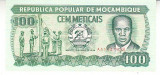 M1 - Bancnota foarte veche - Mozambic - 100 meticais - 1989