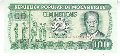 M1 - Bancnota foarte veche - Mozambic - 100 meticais - 1989 foto