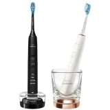 Set 2 periute electrice sonice Philips Sonicare DiamondClean 9000 HX9914/57, functie BrushSync, 4 moduri de periere, 3 nivele de intensitate, senzor d