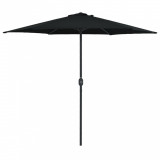VidaXL Umbrelă de soare cu st&acirc;lp aluminiu, negru, 270 x 246 cm