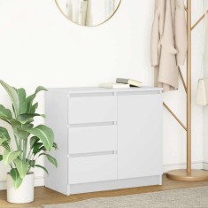 vidaXL Bufetă cu sertar alb 71x35x65 cm din lemn prelucrat foto