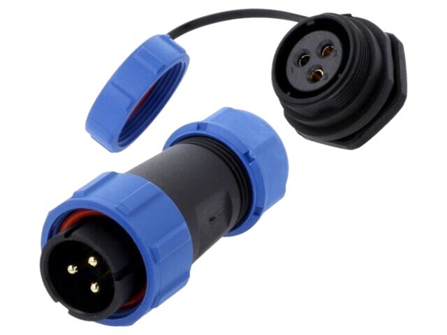 Conector circular tată-mamă 3 pini IP67 500V lipire CONNFLY