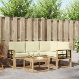 vidaXL Set canapele exterior lemn acacia alb crem, mobilier gradina modulabil confortabil