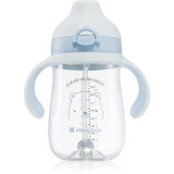 Kikkaboo Bear with Me ceasca cu pai 6 m+ Blue 300 ml