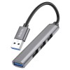 Hub USB HOCO HB26, 4 porturi, 1 X USB 3.0 - 3 X USB 2.0, Gri Inchis
