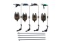 Set 4 Avertizori / Senzori pescuit TLI 01 Si 4 Swingeri cu 4 picheti Lumino, Swingere cu led baterii incluse, Diamant Alb